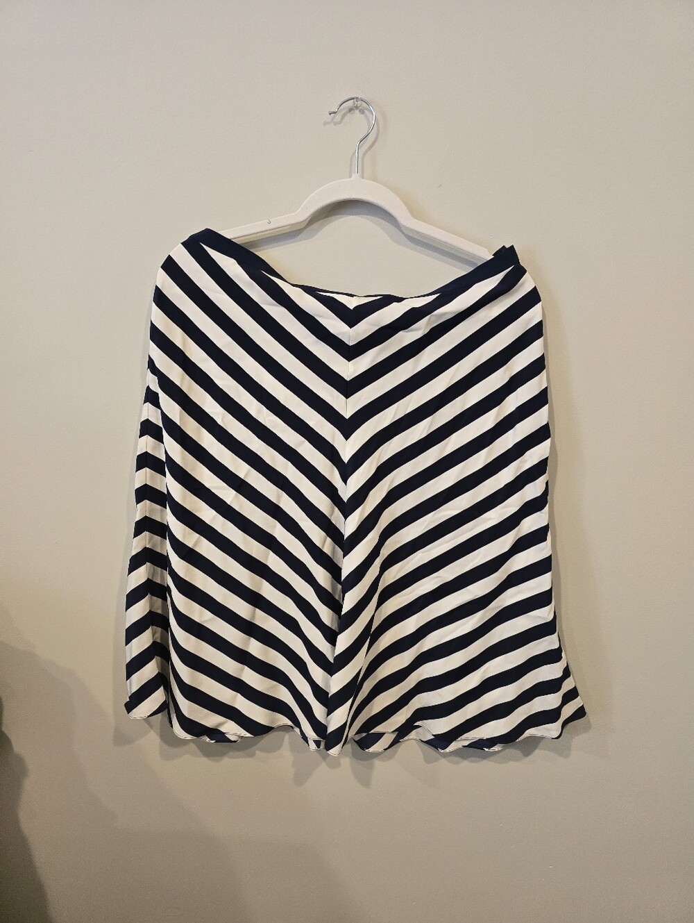 Ralph Lauren Navy and White Striped Silk Skirt